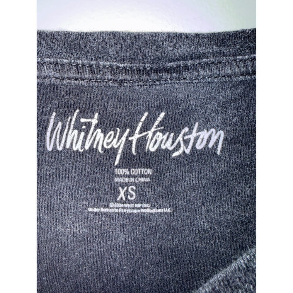 Whitney Houston Graphic T Shirt Black Washed Cotton Short Sleeve Womens XS EUC - Picture 2 of 6